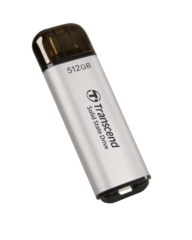 External SSD Transcend 512GB, USB ESD300S, USB 10Gbps, Type C, Silver