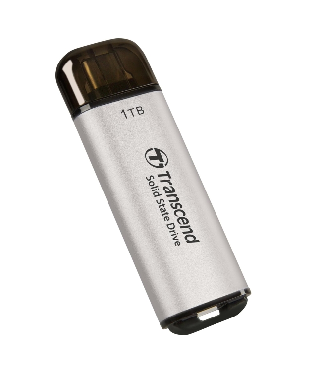 Външно SSD Transcend 1TB, USB ESD300S, USB 10Gbps, Type C, Silver