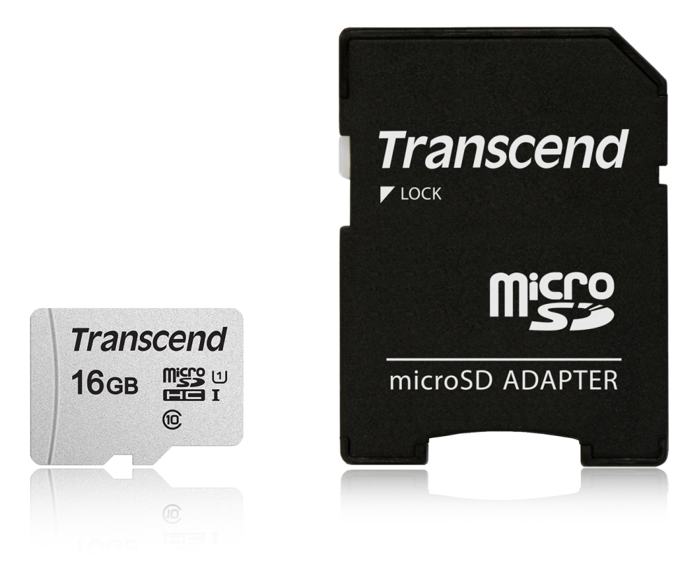 Memory transcend 16gb microsd uhs-i u1 (with adapter)