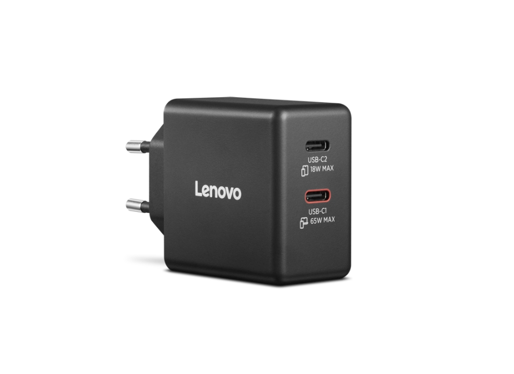 Lenovo Dual USB‑C 65W GaN зарядно