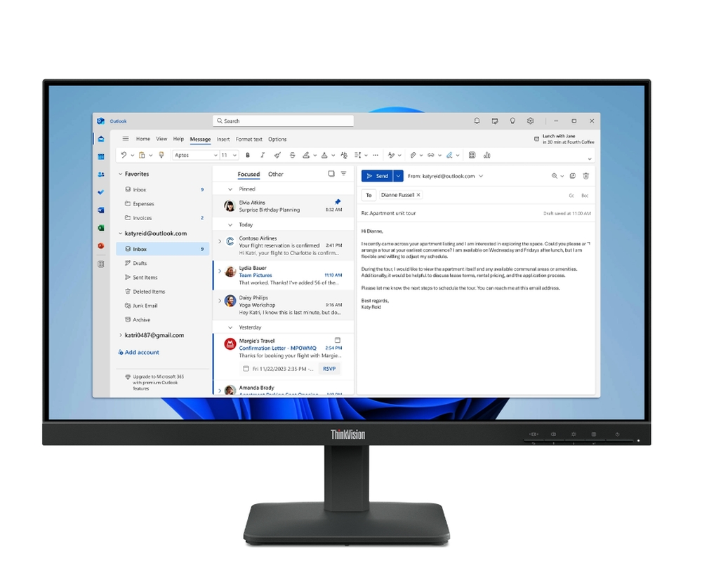 Монитор Lenovo ThinkVision S24-4e 23.8 IPS WLED FHD 100Hz 4ms HDMI VGA Tilt