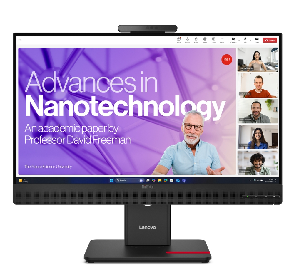 Lenovo ThinkVision T27QD-4v Monitor 27 IPS WLED QHD 120Hz 4ms Webcam Mic Speakers HDMI DP RJ45 Adjustable