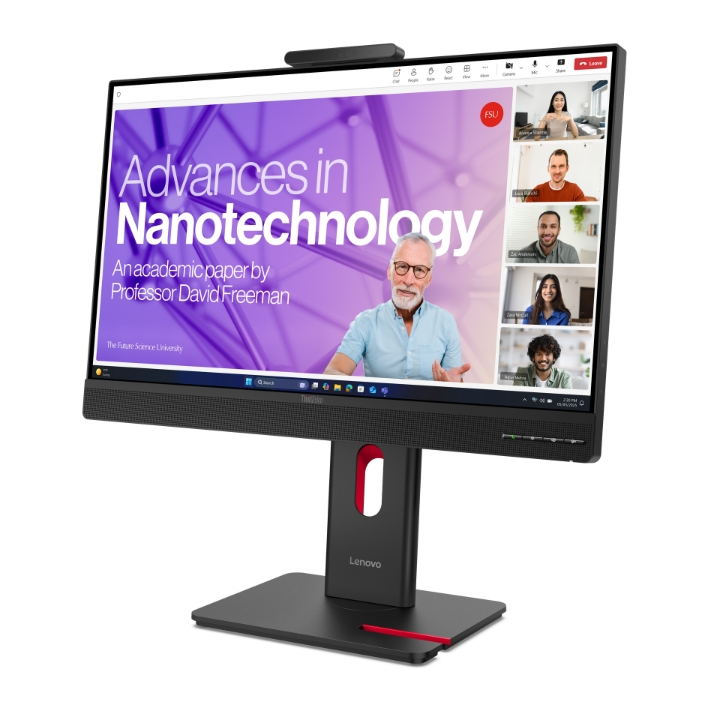 Lenovo ThinkVision T27QD-4v Monitor 27 IPS WLED QHD 120Hz 4ms Webcam Mic Speakers HDMI DP RJ45 Adjustable