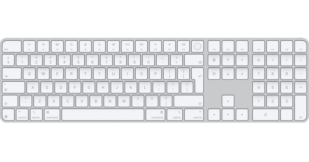 Keyboard  Apple Magic Keyboard (2024) w Touch ID and Numeric Keypad - International English - White Keys