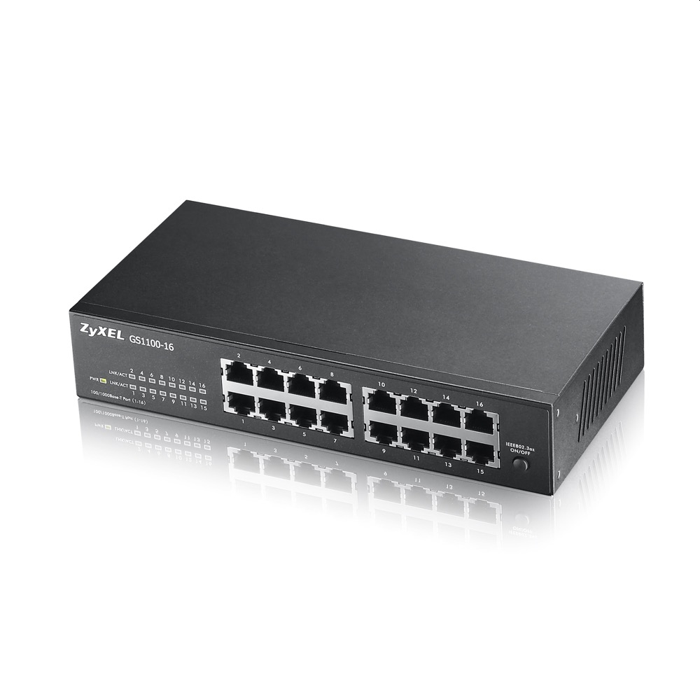 Суич ZyXEL GS1100-16 v3 16-port Gigabit Unmanaged