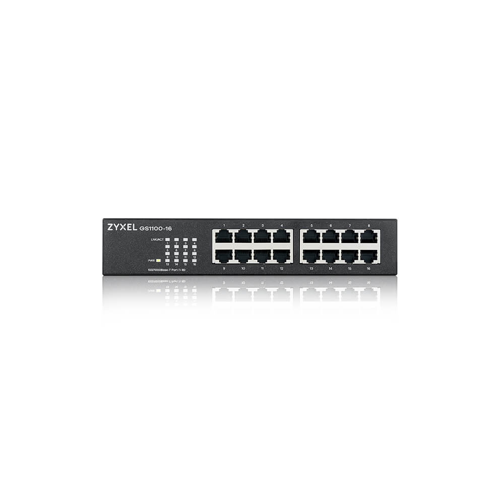 Суич ZyXEL GS1100‑16v4, 16‑портов Gigabit unmanaged суич