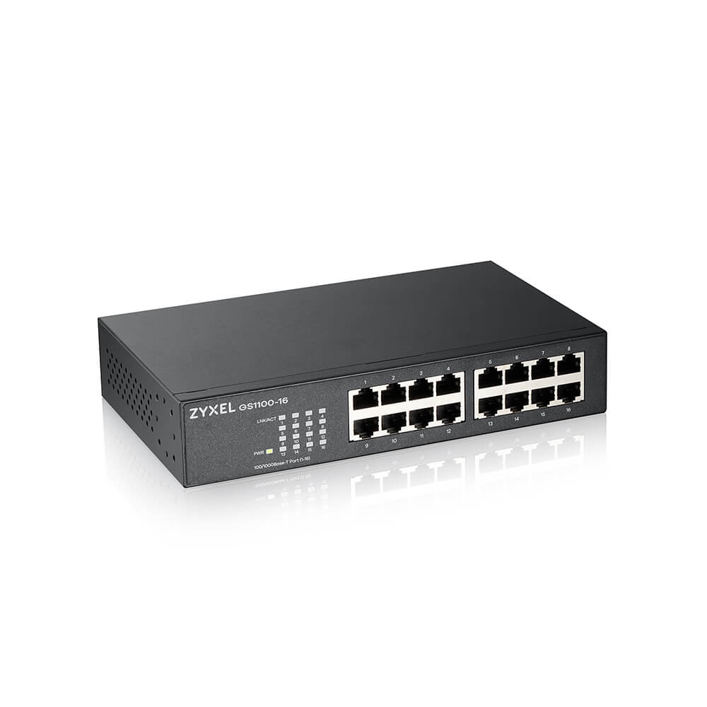 Суич ZyXEL GS1100‑16v4, 16‑портов Gigabit unmanaged суич