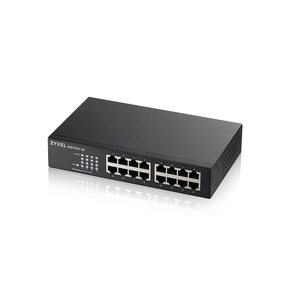 Суич ZyXEL GS1100‑16v4, 16‑портов Gigabit unmanaged суич