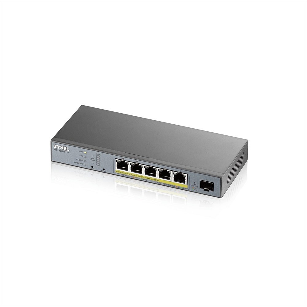 Суич ZyXEL GS1350-6HP, 6 Port managed CCTV