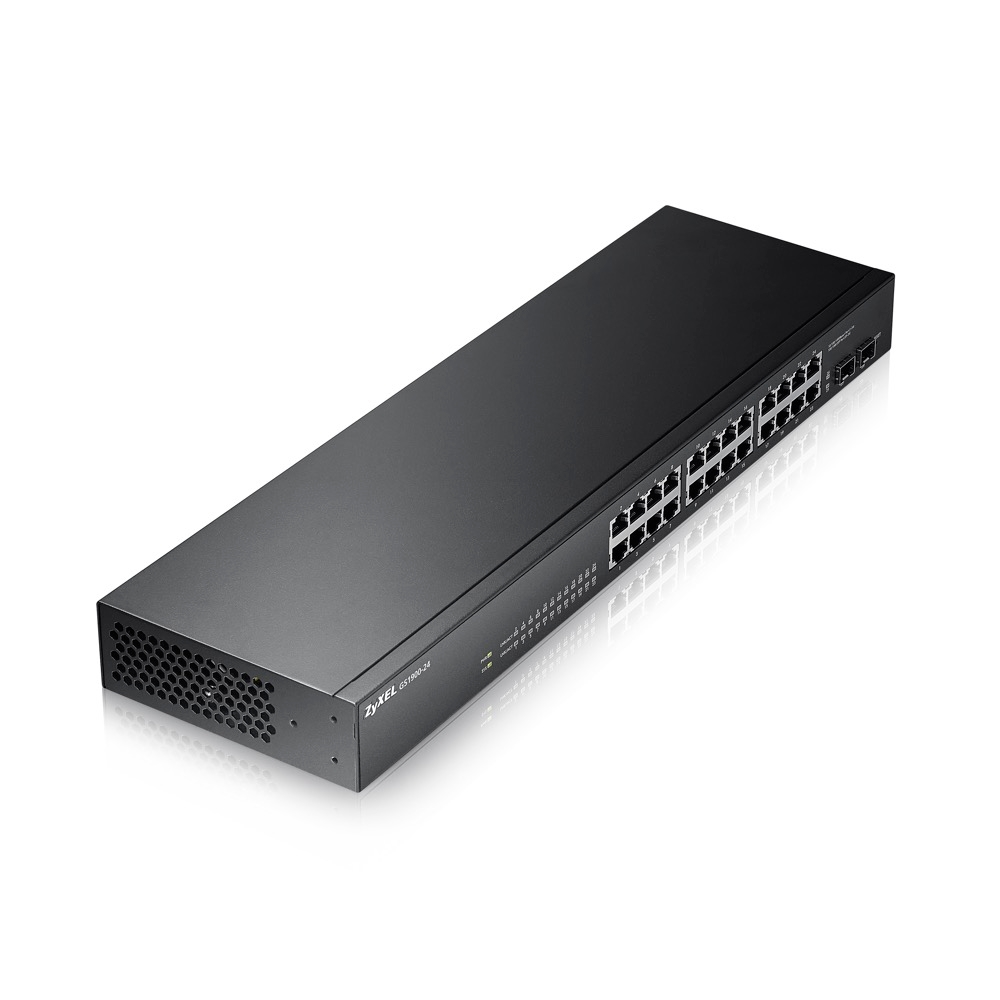 Суич ZyXEL GS1900-24 v2, 24-port GbE L2 Smart, rackmount, fanless