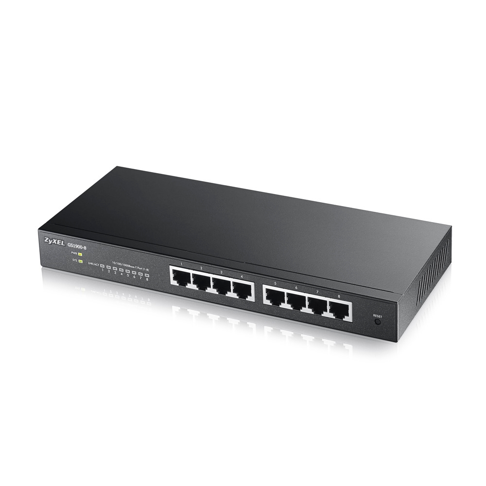 Суич Zyxel GS1900-8 v2, 8 port GbE L2