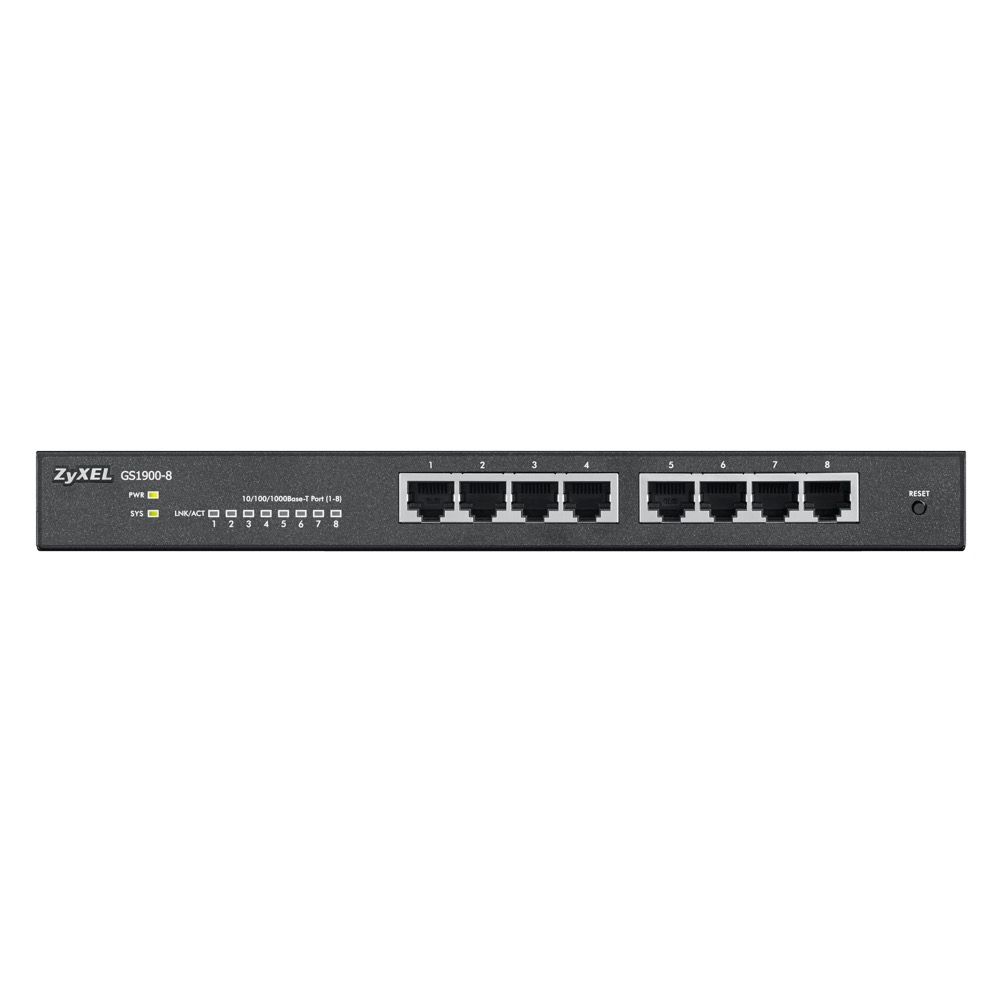 Суич Zyxel GS1900-8 v2, 8 port GbE L2