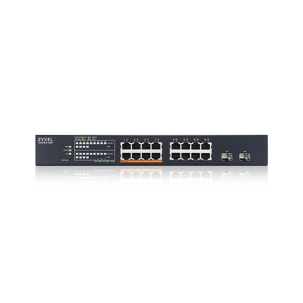 Switch ZyXEL XMG1915-18EP, 16-port 2.5GbE, 2 SFP+, 8 x PoE++ 180W  Smart