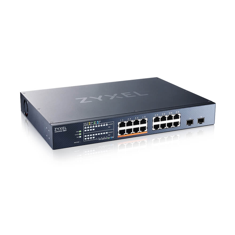 Switch ZyXEL XMG1915-18EP, 16-port 2.5GbE, 2 SFP+, 8 x PoE++ 180W  Smart