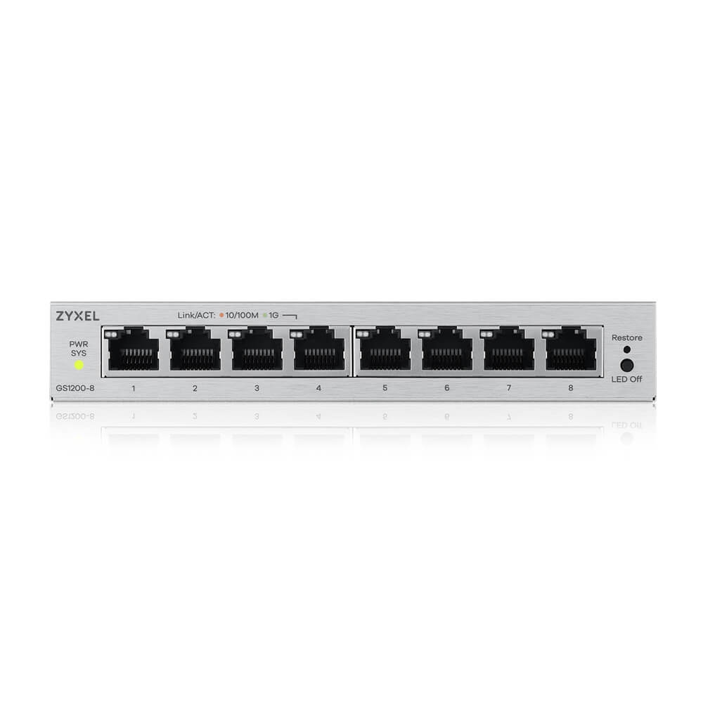 ZyXEL GS1200-8 v3 8‑Port Gigabit Webmanaged Desktop Switch