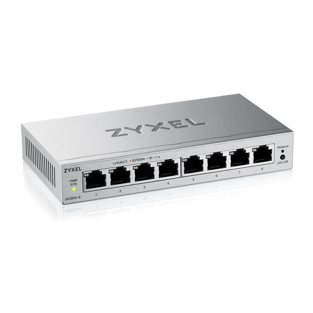 ZyXEL GS1200-8 v3 8‑Port Gigabit Webmanaged Desktop Switch