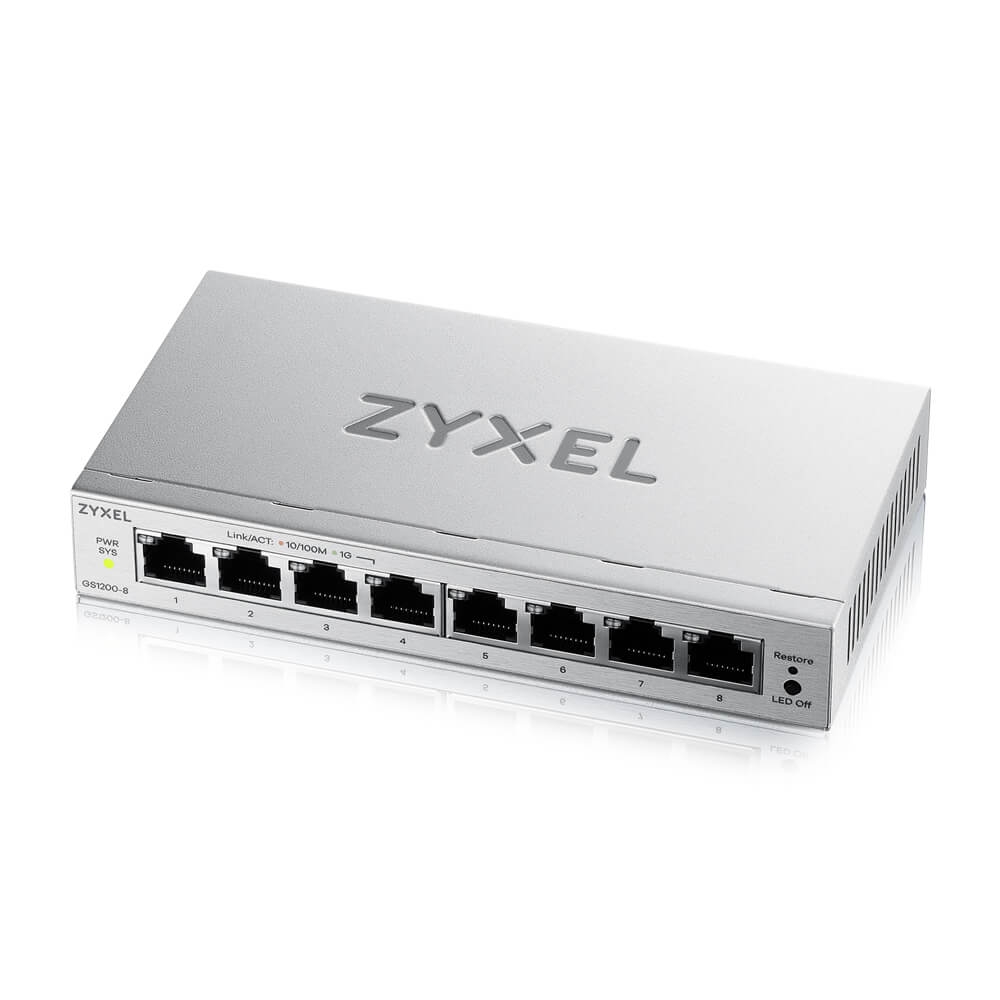 ZyXEL GS1200-8 v3 8‑Port Gigabit Webmanaged Desktop Switch