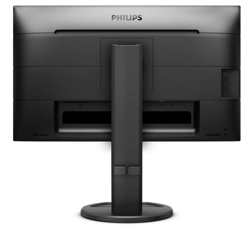 Monitor philips 241b8qjeb, 23.8 wide ips, led, 1920x1080., Black
