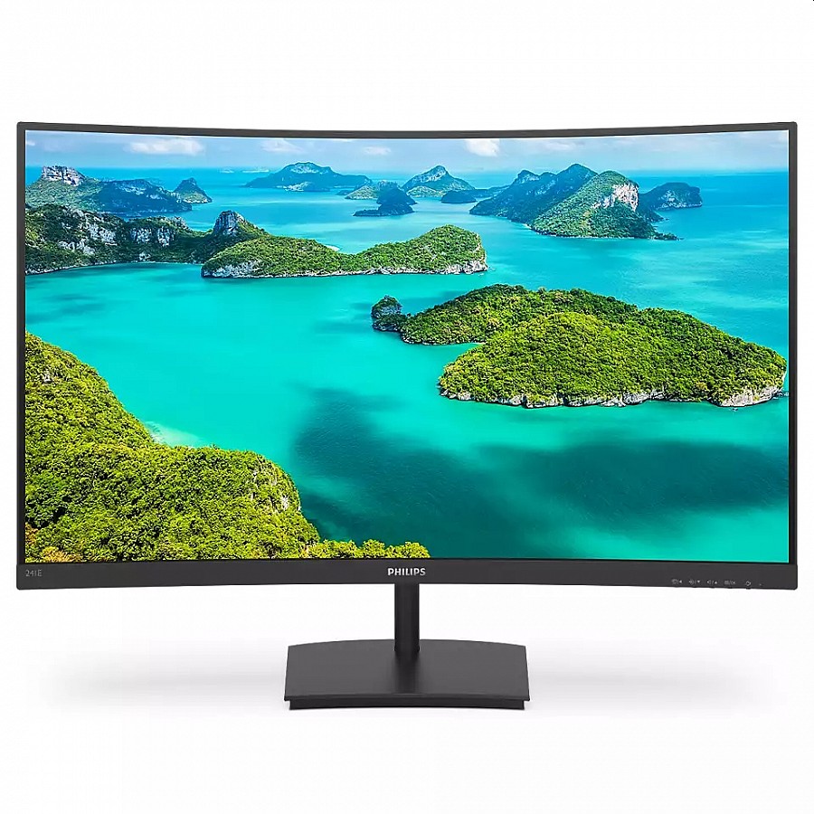 Монитор Philips 241E1SCA 23.6 Curved VA FHD 75Hz FreeSync черен