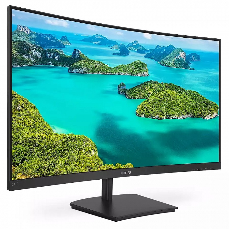 Монитор Philips 241E1SCA 23.6 Curved VA FHD 75Hz FreeSync черен