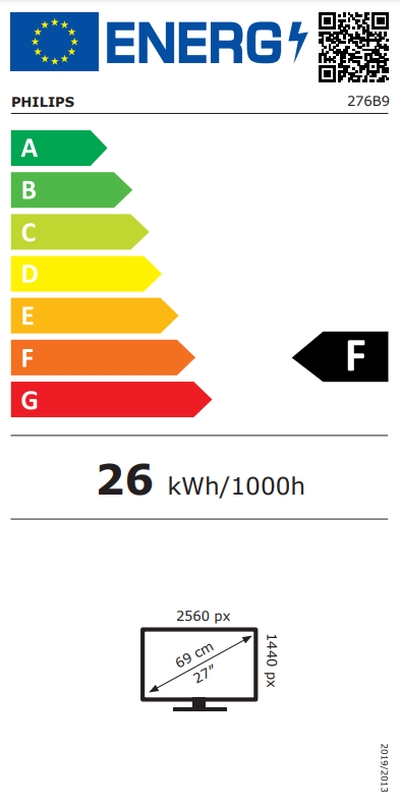 Монитор Philips 276B9/00 27 IPS WLED 2560x1440 Low Blue Mode