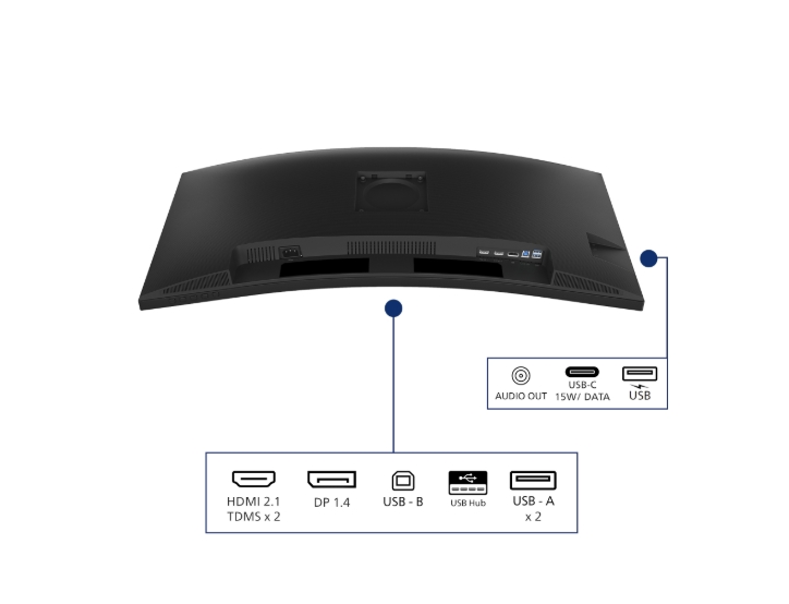 Монитор Philips 34B2N3500C, 34 Curved VA, UW‑QHD, 120Hz, 4 ms, Adaptive Sync, SoftBlue, говорители, HDMI, DP, USB hubcurrys.co