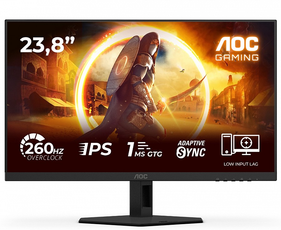 Монитор AOC 24G4ZR, 23.8 Fast IPS, FHD, 260Hz OC/240Hz, 1 ms GTG, 0.3 ms MPRT, Adaptive Sync, HDMI, DPaoc+2