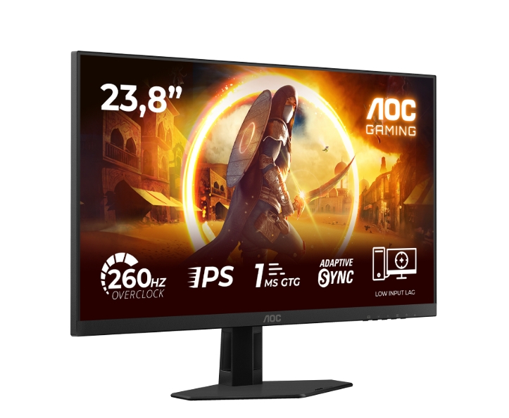 Монитор AOC 24G4ZR, 23.8 Fast IPS, FHD, 260Hz OC/240Hz, 1 ms GTG, 0.3 ms MPRT, Adaptive Sync, HDMI, DPaoc+2