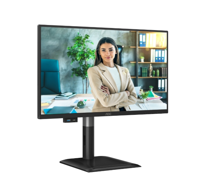 Монитор AOC 24P4U, 23.8 IPS, FHD, 120Hz, 4 ms GTG, Adaptive Sync, високоговорители, HDMI, DP, USB hubaoc