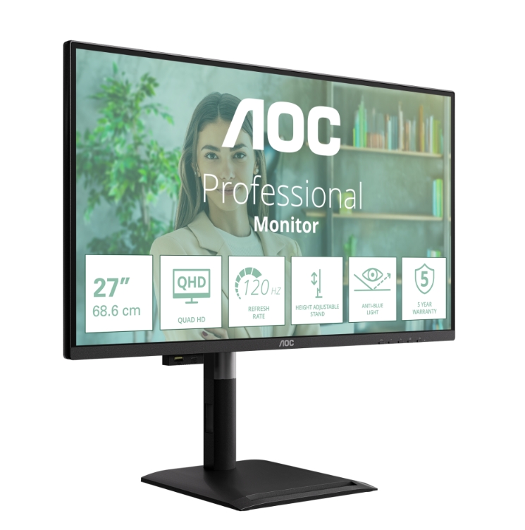 Монитор AOC Q27P4U 27 IPS 1440p 120Hz 4ms 2xHDMI DP USB Hub