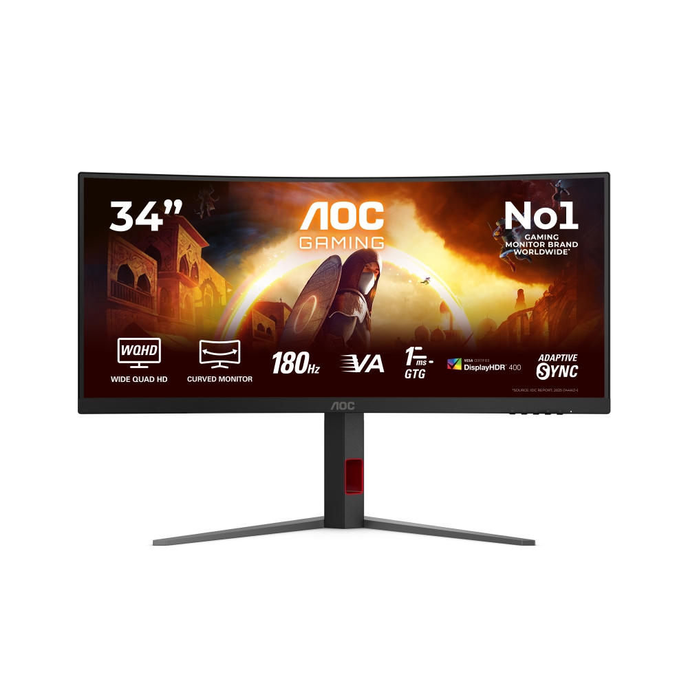 Монитор AOC CU34G4CA, 34, Curved Fast VA, WQHD, 180Hz, 1ms, Adaptive Sync, USB Hub, HDMI, DP
