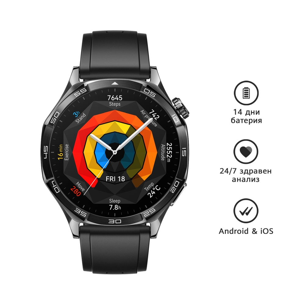 Smartwatch Huawei Watch GT5 Vili-B19F, Black Flu