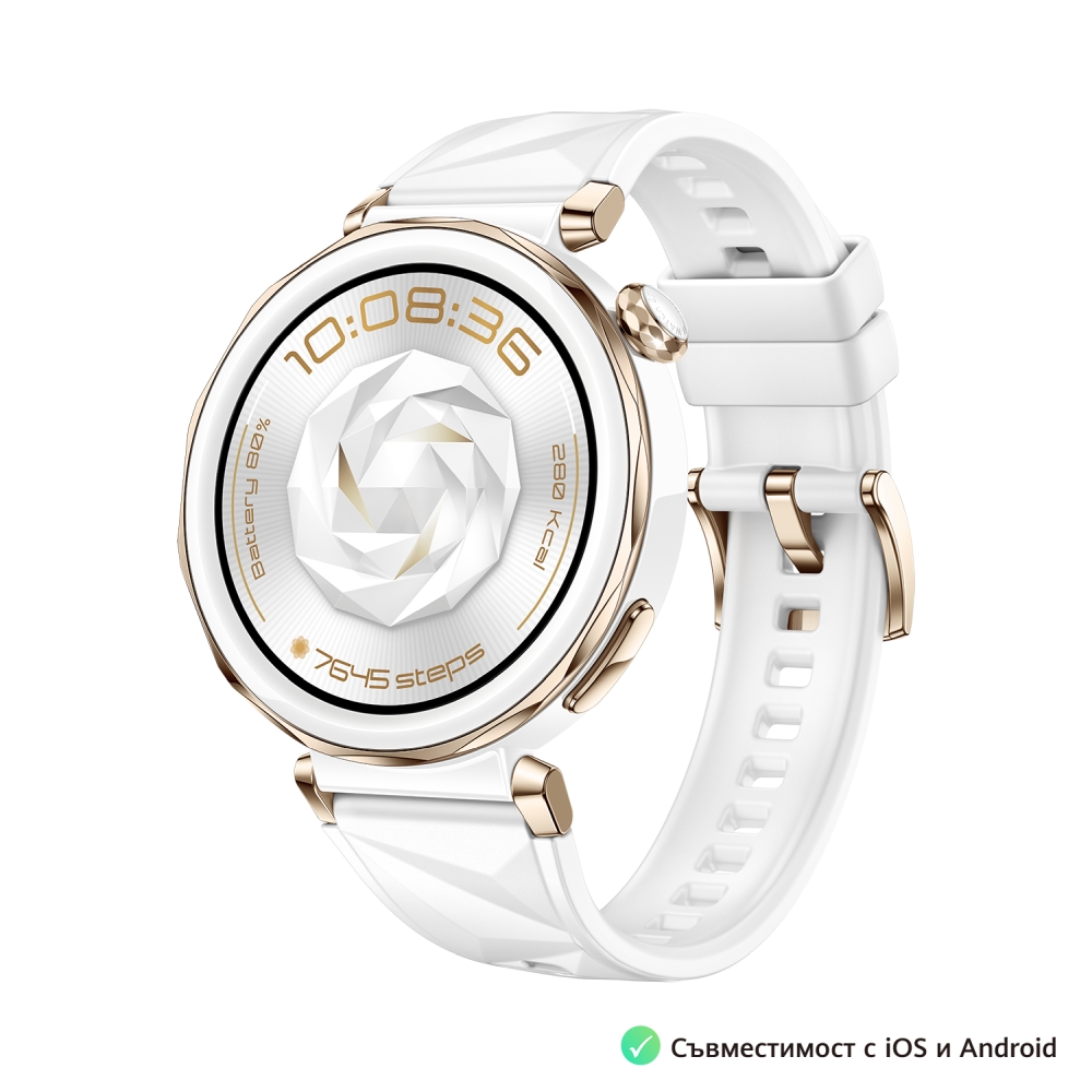 Смарт часовник Huawei Watch GT5 Pro Jana‑B29F 1.32 AMOLED бял флуороеластомер + Huawei FreeBuds SE 3