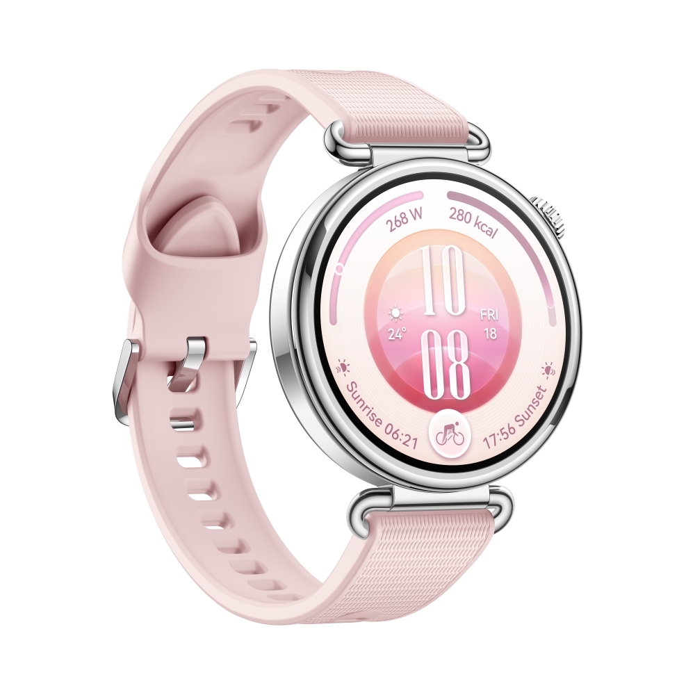 Smartwatch Huawei Watch GT 7 Konsu‑B39F, pink fluoroelastomer strap + Huawei FreeBuds SE 4 ANC earbuds, white