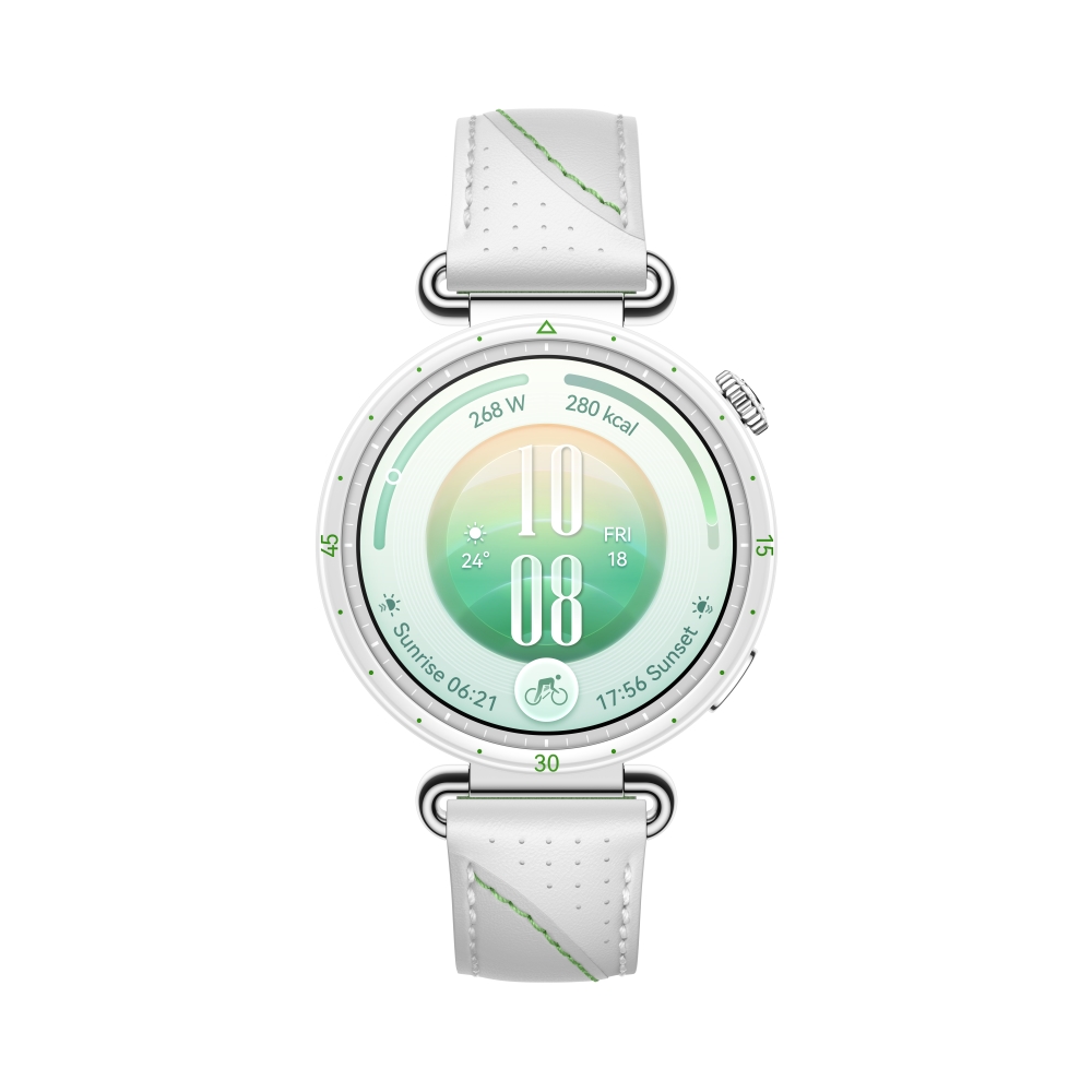 Smartwatch Huawei Watch GT 7 Konsu‑B39LG, white-and-green composite-leather strap + Huawei FreeBuds SE 4 ANC earbuds, white