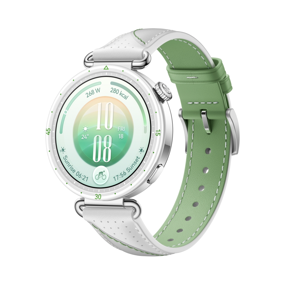 Smartwatch Huawei Watch GT 7 Konsu‑B39LG, white-and-green composite-leather strap + Huawei FreeBuds SE 4 ANC earbuds, white