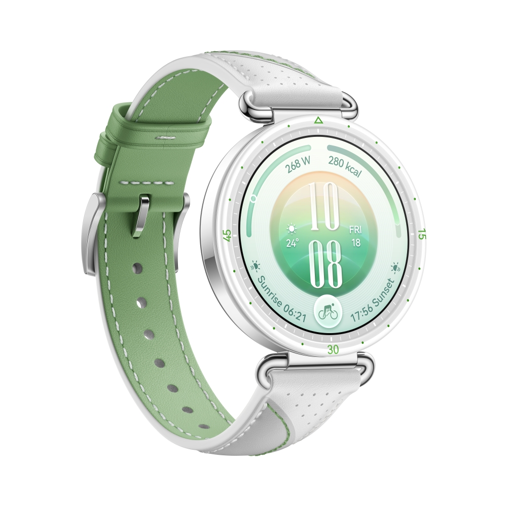 Smartwatch Huawei Watch GT 7 Konsu‑B39LG, white-and-green composite-leather strap + Huawei FreeBuds SE 4 ANC earbuds, white