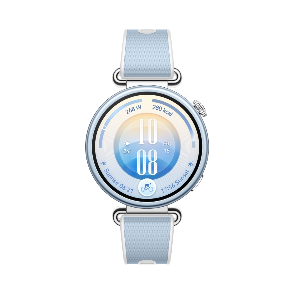 Смарт часовник Huawei Watch GT 7 Konsu‑B39FB, синьо-бяла флуороеластомерна каишка + слушалки Huawei FreeBuds SE 4 ANC, бели