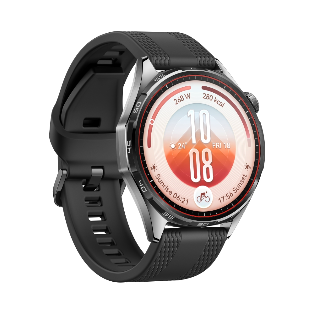Смарт часовник Huawei Watch GT 7 Atum‑B39F, черна флуороеластомерна каишка + слушалки Huawei FreeBuds SE 4 ANC, бели