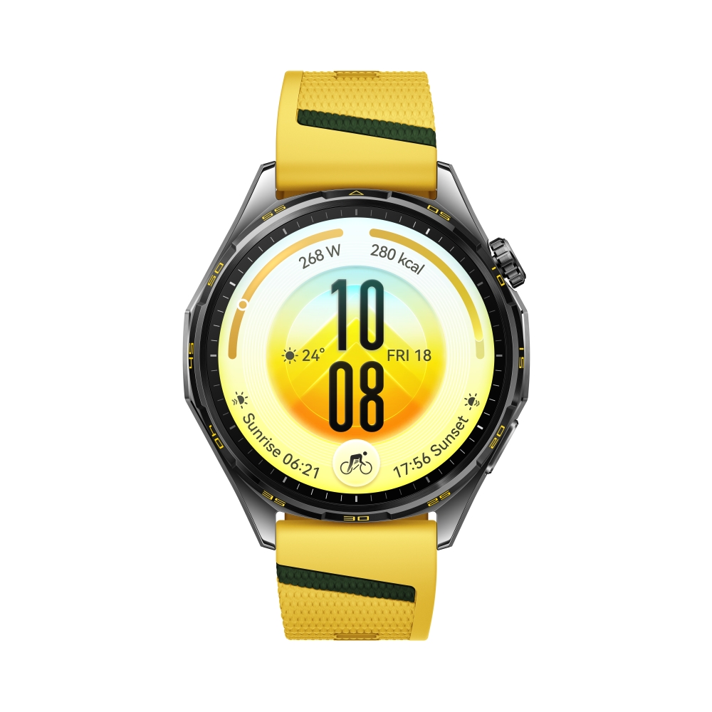 Смарт часовник Huawei Watch GT 7 Atum‑B39FY, жълто-зелена флуороеластомерна каишка + слушалки Huawei FreeBuds SE 4 ANC, бели