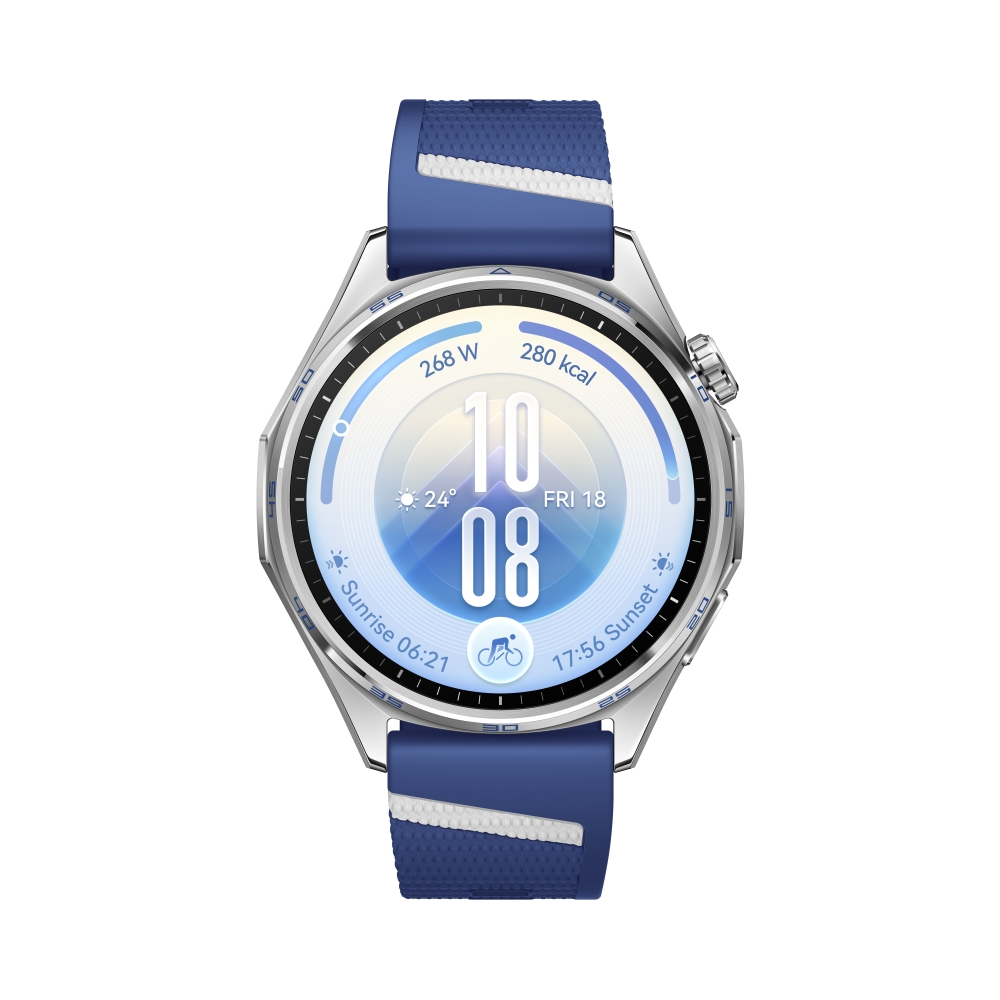 Smartwatch Huawei Watch GT 7 Atum‑B39FC, blue-and-white fluoroelastomer strap + Huawei FreeBuds SE 4 ANC earbuds, white