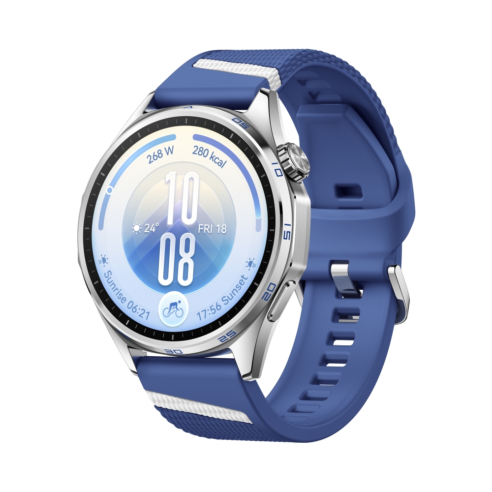 Smartwatch Huawei Watch GT 7 Atum‑B39FC, blue-and-white fluoroelastomer strap + Huawei FreeBuds SE 4 ANC earbuds, white