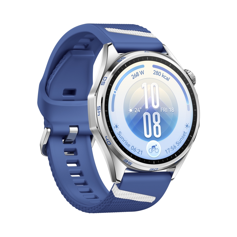 Smartwatch Huawei Watch GT 7 Atum‑B39FC, blue-and-white fluoroelastomer strap + Huawei FreeBuds SE 4 ANC earbuds, white