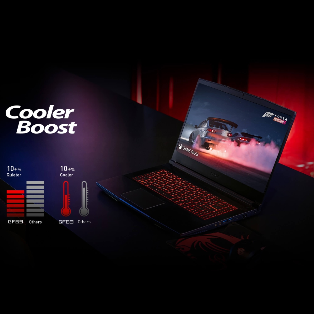 Gaming laptop MSI Thin GF63 12UC 15.6 i5-12450H RTX 3050 4GB 8GB DDR4 512GB SSD, noOS
