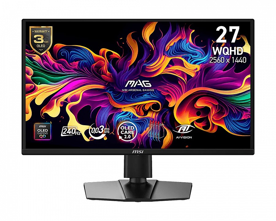 Monitor MSI MAG 272QP QD‑OLED X24, 26.5 QHD, 240Hz, 0.03 ms, G‑SYNC, FreeSync Premium, Type‑C, DP, HDMImsi+1
