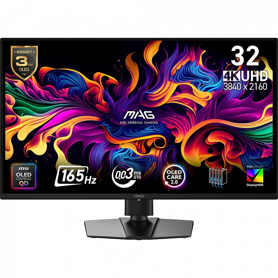 Монитор MSI MAG 322UP QD‑OLED E16, 31.5 OLED, 4K, 165Hz, 0.03 ms, G‑SYNC, FreeSync Premium Pro, Type‑C, DP, HDMImsi+1