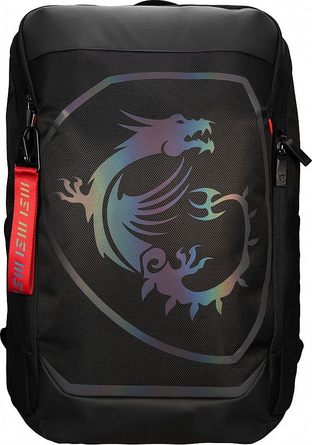 MSI Titan гейминг раница, водоустойчива IPX-2, padded mesh back panel, за лаптоп до 18, 51 x 34 x 9 cm