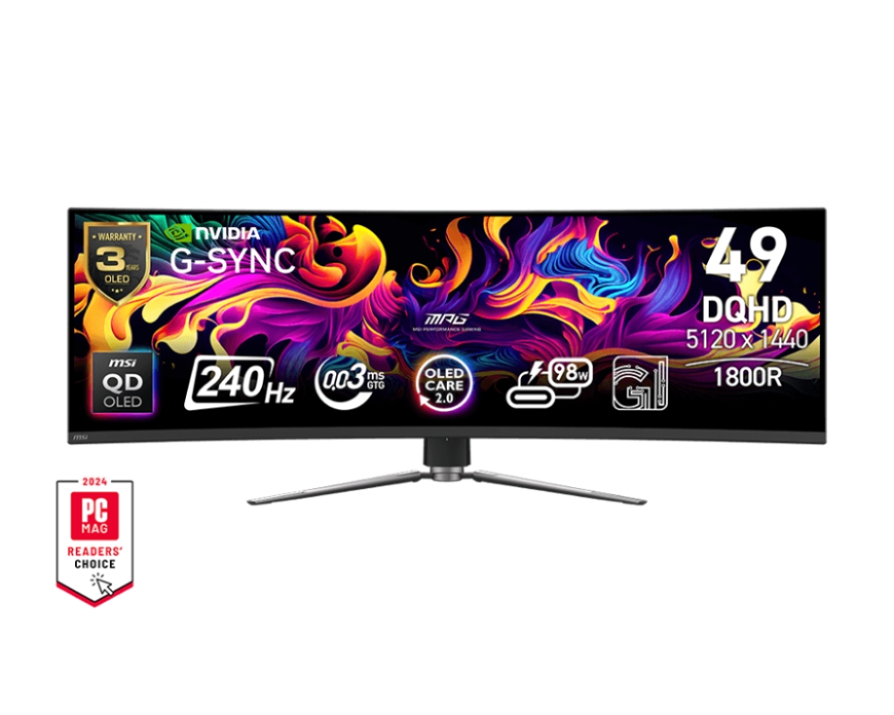 Monitor MSI MPG 491CQPX QD-OLED 329 240Hz 003ms 5120x1440 DQHD Curve Black