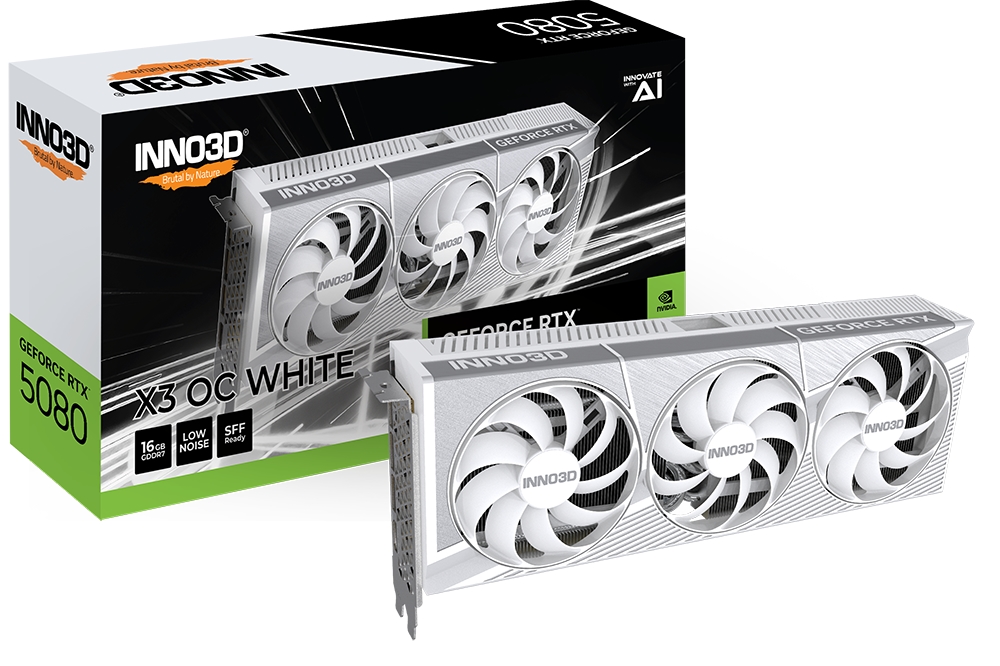 Видео карта Inno3D GeForce RTX 5080 16GB GDDR7 X3 OC White