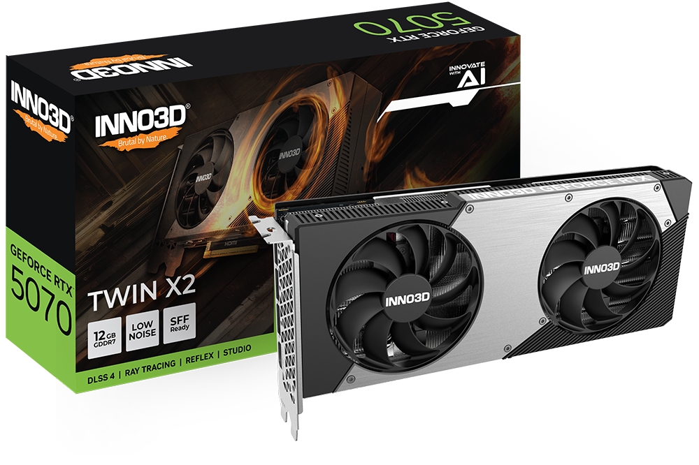 Video card Inno3D GeForce RTX 5070 12GB GDDR7 Twin X2